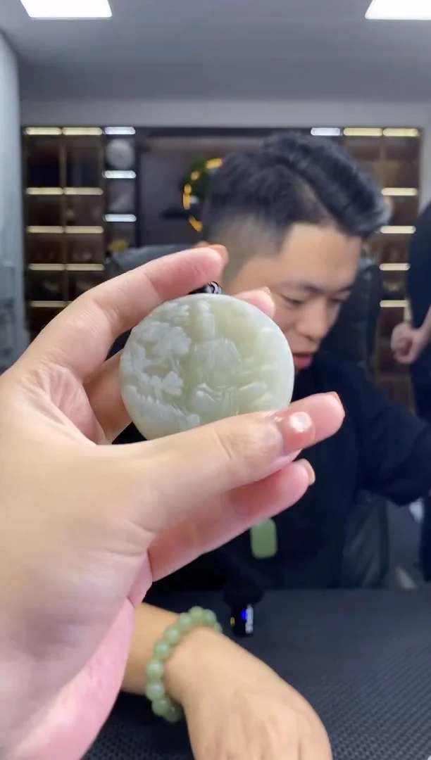 颈饰未镶嵌和田玉观音清货3