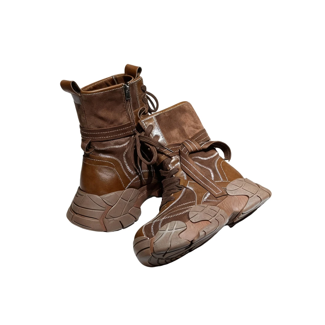 真皮厚底马丁靴女2025冬季新款时尚百搭休闲短靴 9688 2800