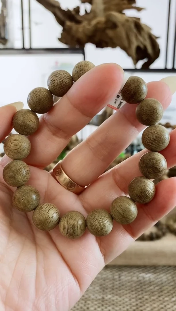 沉香手串海南黎母山倒架老料12+MM单圈