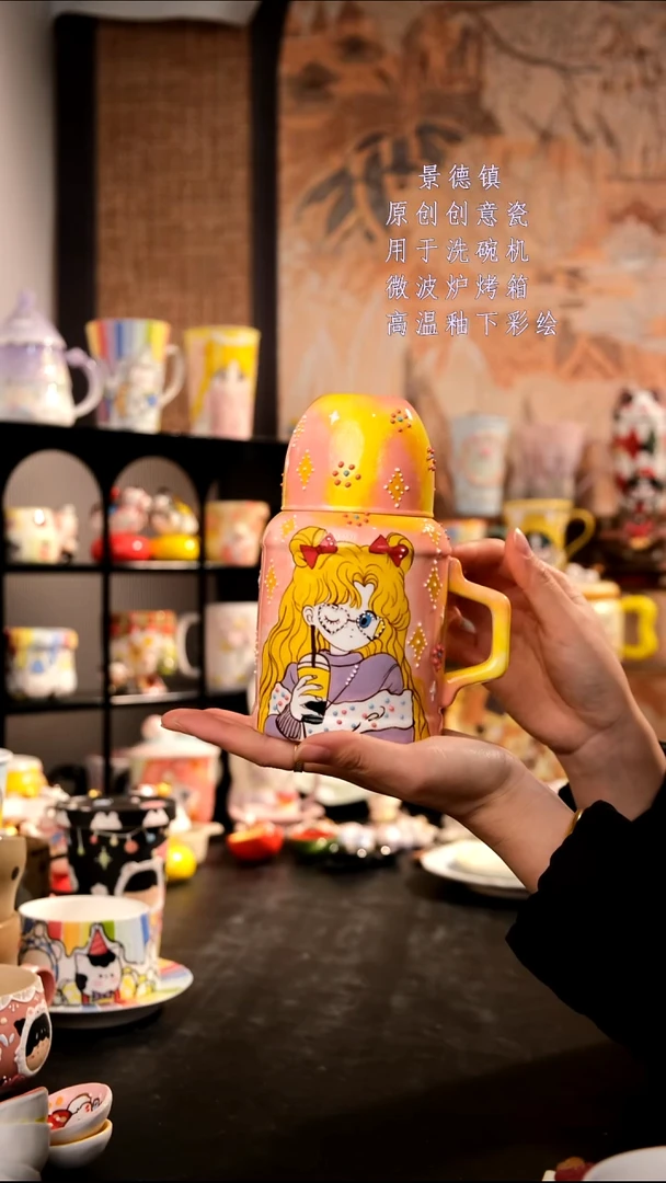 摆件陶旺的可以陶瓷手工手绘设计师款