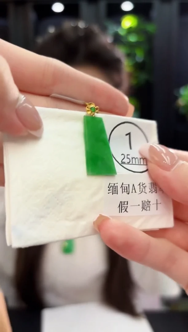 颈饰18K金镶嵌翡翠 缅料A货/支持复检/一件