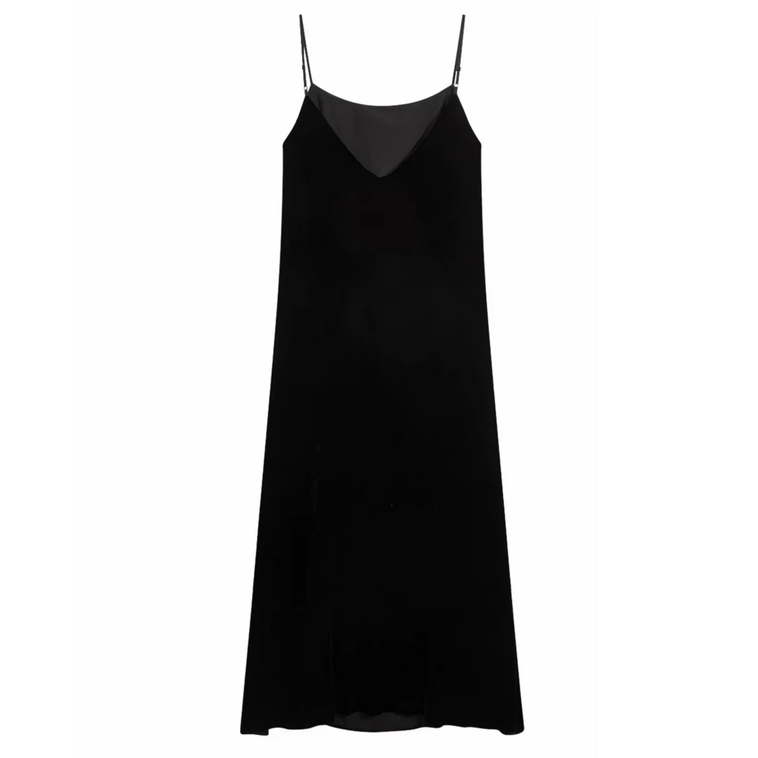 100桑蚕丝简约防走光吊带裙法式显瘦简约女士连衣裙无袖吊带裙