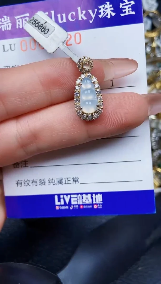 翡翠银S925镶嵌颈饰5720
