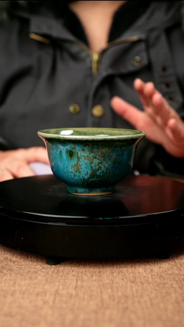 【闪购商品】68#盼龙窑一级品原矿钧瓷炉钧釉压手杯