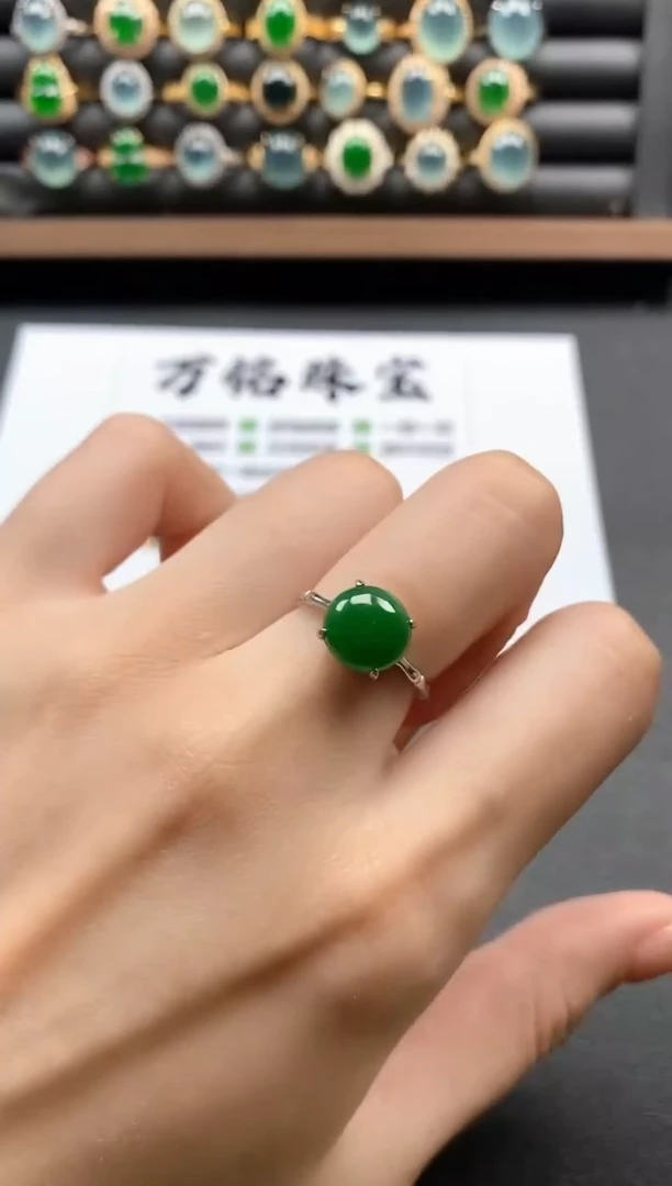 银S925镶嵌戒指翡翠51511