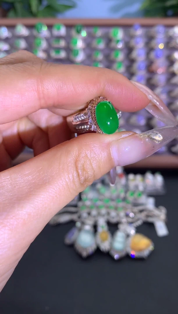 未镶嵌戒指翡翠铜托戒面