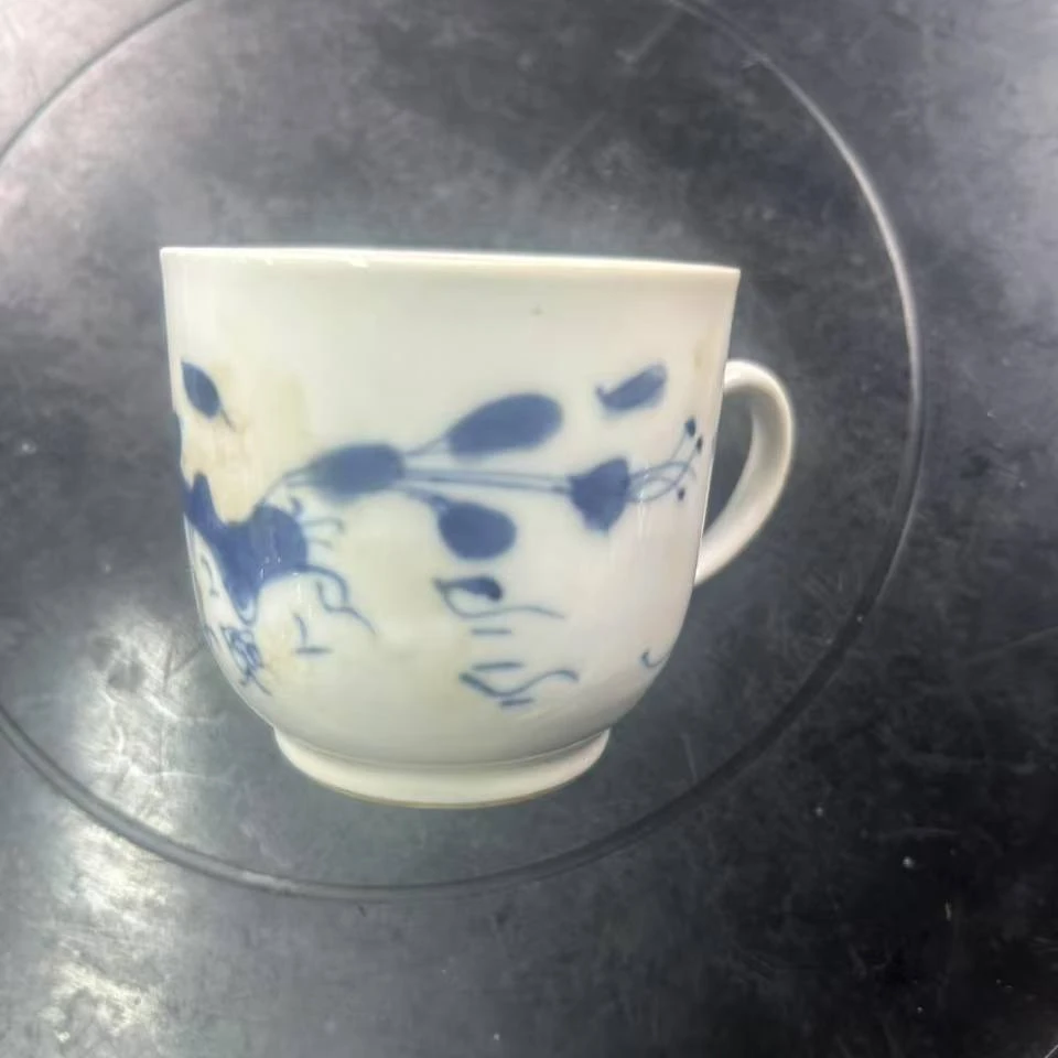 清 乾隆 青花单杯古陶瓷w-1.30