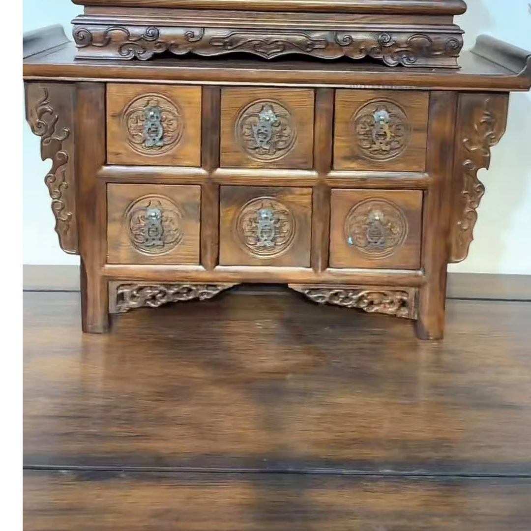 花梨木  翘头六抽案   工艺品