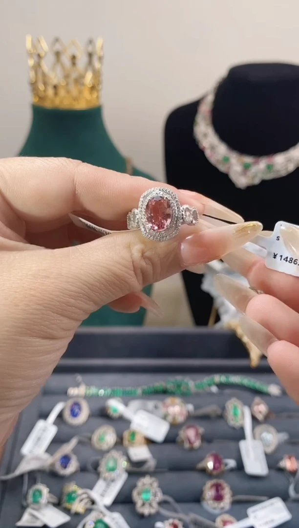 未镶嵌戒指碧玺1.8ct天然碧玺戒指