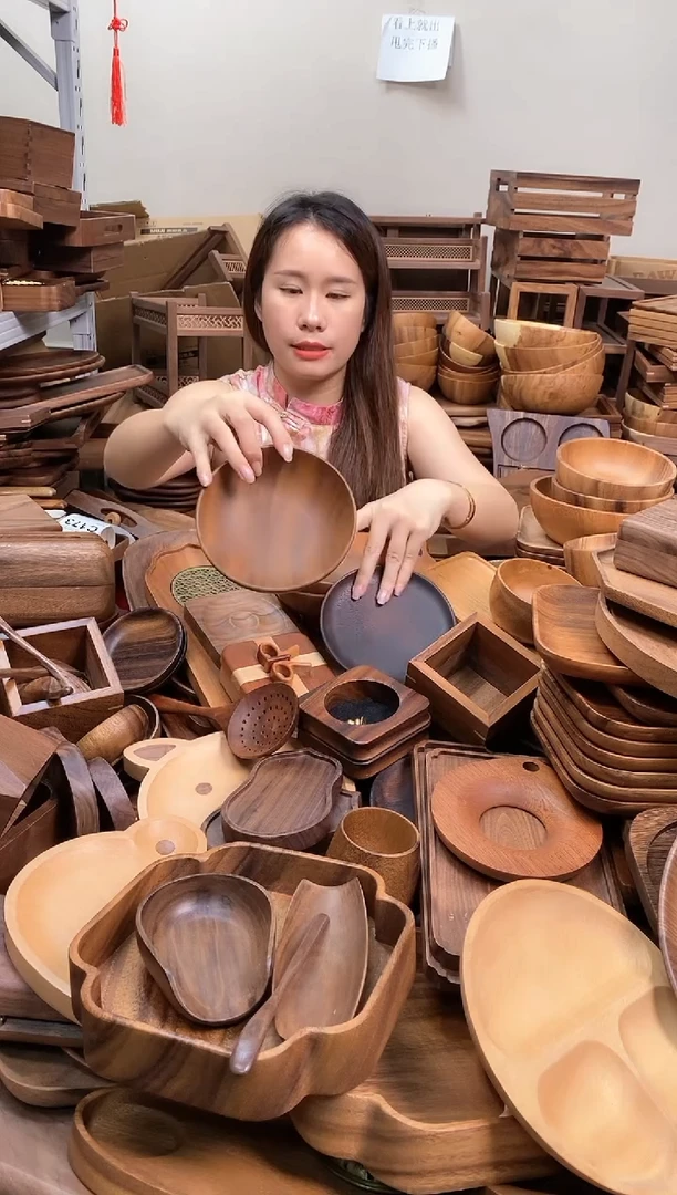 木  南美胡桃木深碟15*5cm  内销