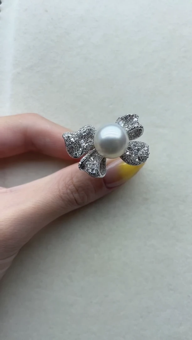 银S925镶嵌海水珍珠戒指62