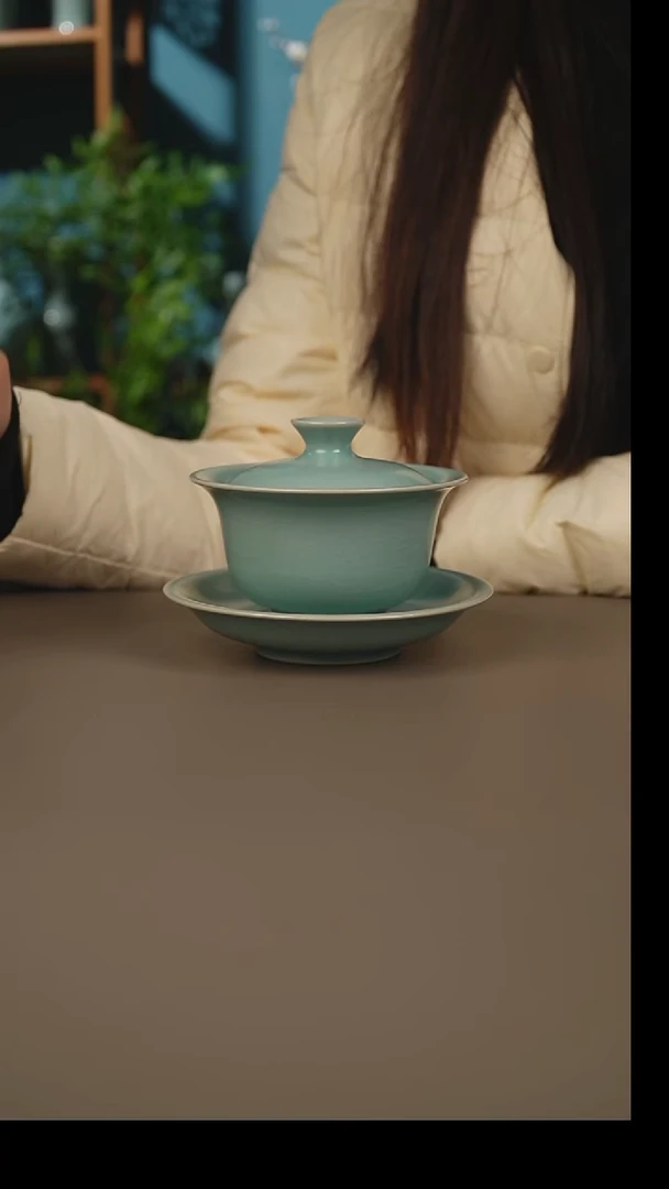 杯仿古元宝盖碗微暇