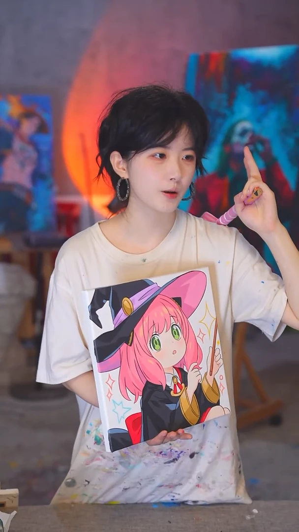 油画借*小尺寸阿尼亚丙烯画纯手绘