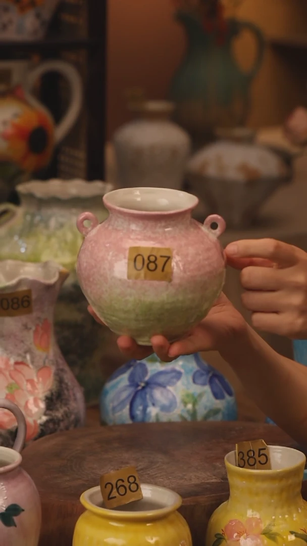 陶瓷087景德镇设计师手作花器摆件侘寂风