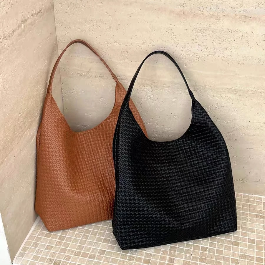 2025新小众设计慵懒通勤大容量托特包百搭高级质感黑色气质单肩包