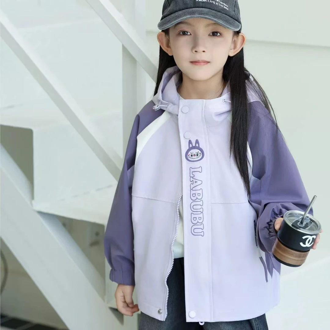 【福利品】拉布布加薄棉连帽休闲外套户外软壳中童女宝秋季新款