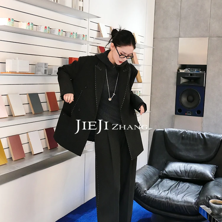 【JIEJI ZHANG】绵羊毛高级定制秋冬时尚百搭混纺套装351355