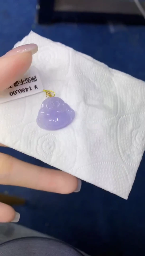 颈饰18K金镶嵌翡翠缅甸天然翡翠A货