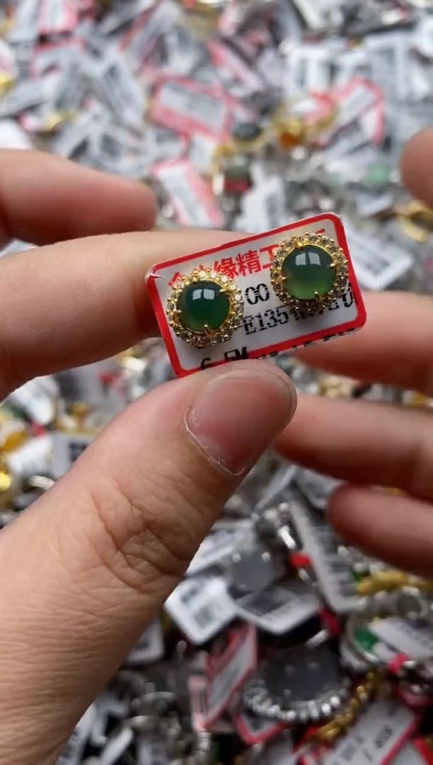 【闪购商品】翡翠戒指银S925镶嵌6666---10