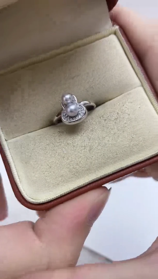 银S925镶嵌戒指海水珍珠