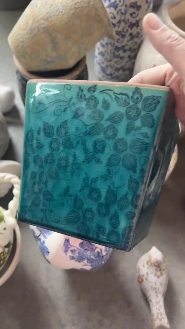 【闪购商品】陶瓷微瑕花盆15.5CM内口14CM