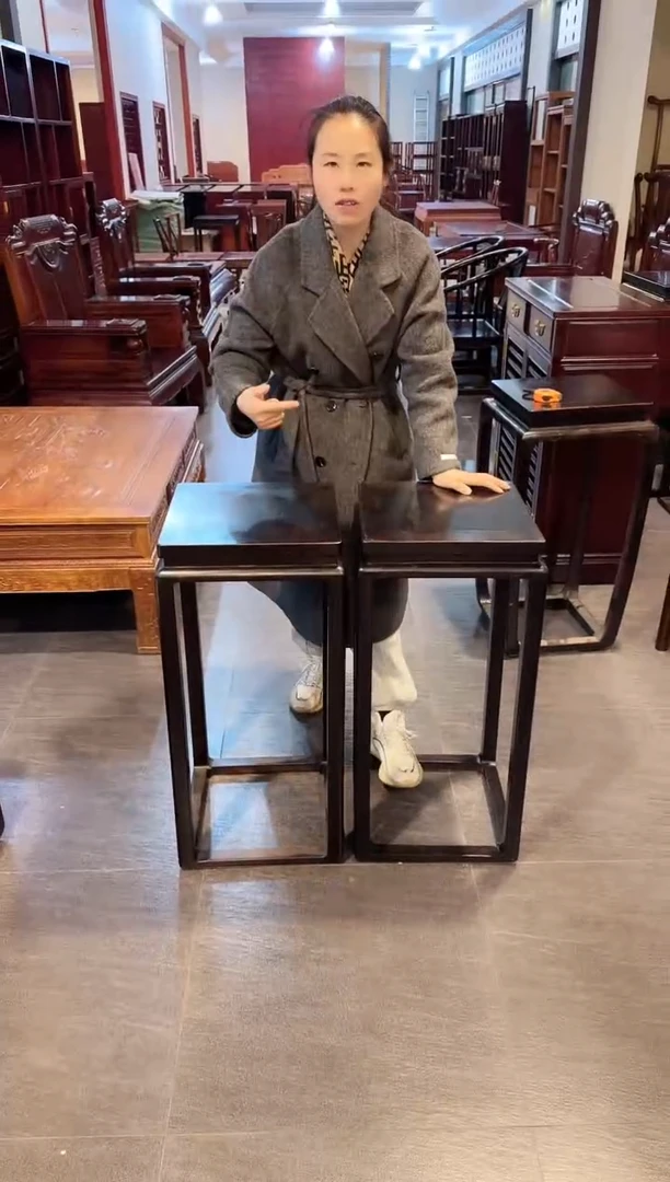 【闪购商品】邵氏紫檀花架紫檀色（一对）