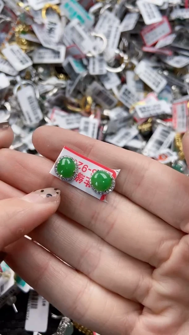 翡翠戒指银S925镶嵌101010----7