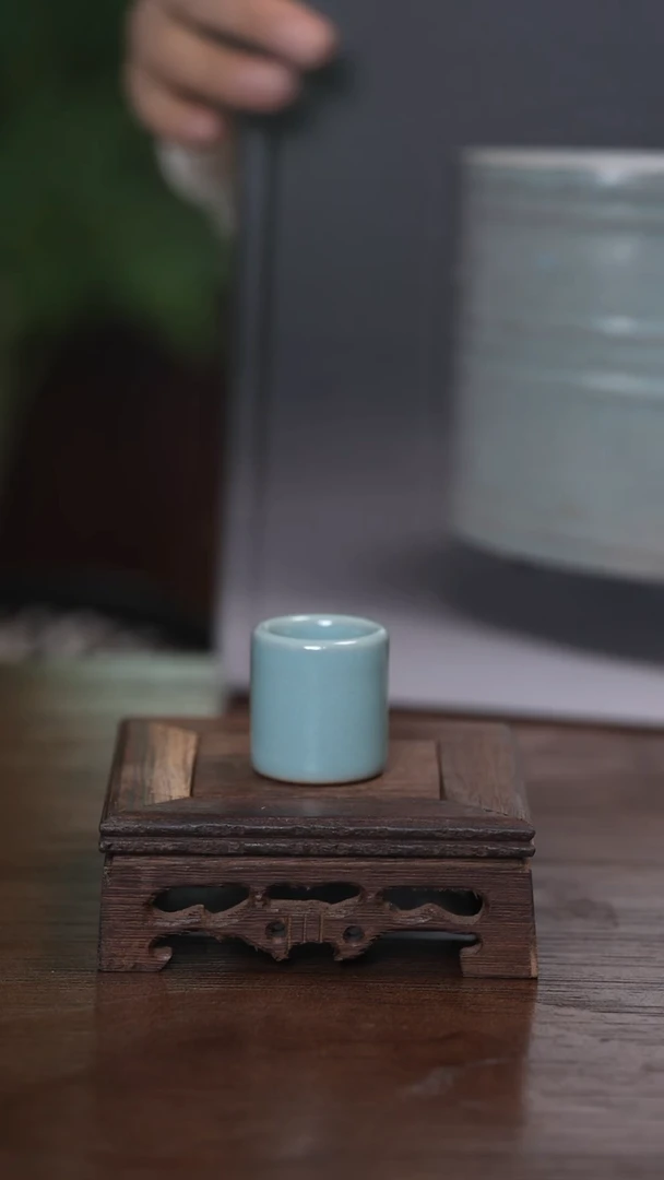 【闪购商品】清凉寺原产地仿古釉手工汝瓷扳指盖置