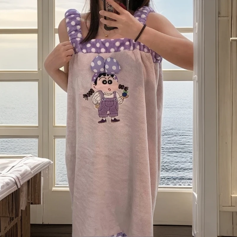 7A抑菌吸水浴袍女款可穿式浴巾洗澡浴巾裹身可穿速干睡袍不掉毛
