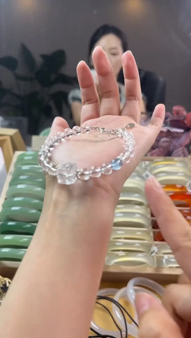 玛瑙/玉髓手镯未镶嵌水晶手链珠子不包完美