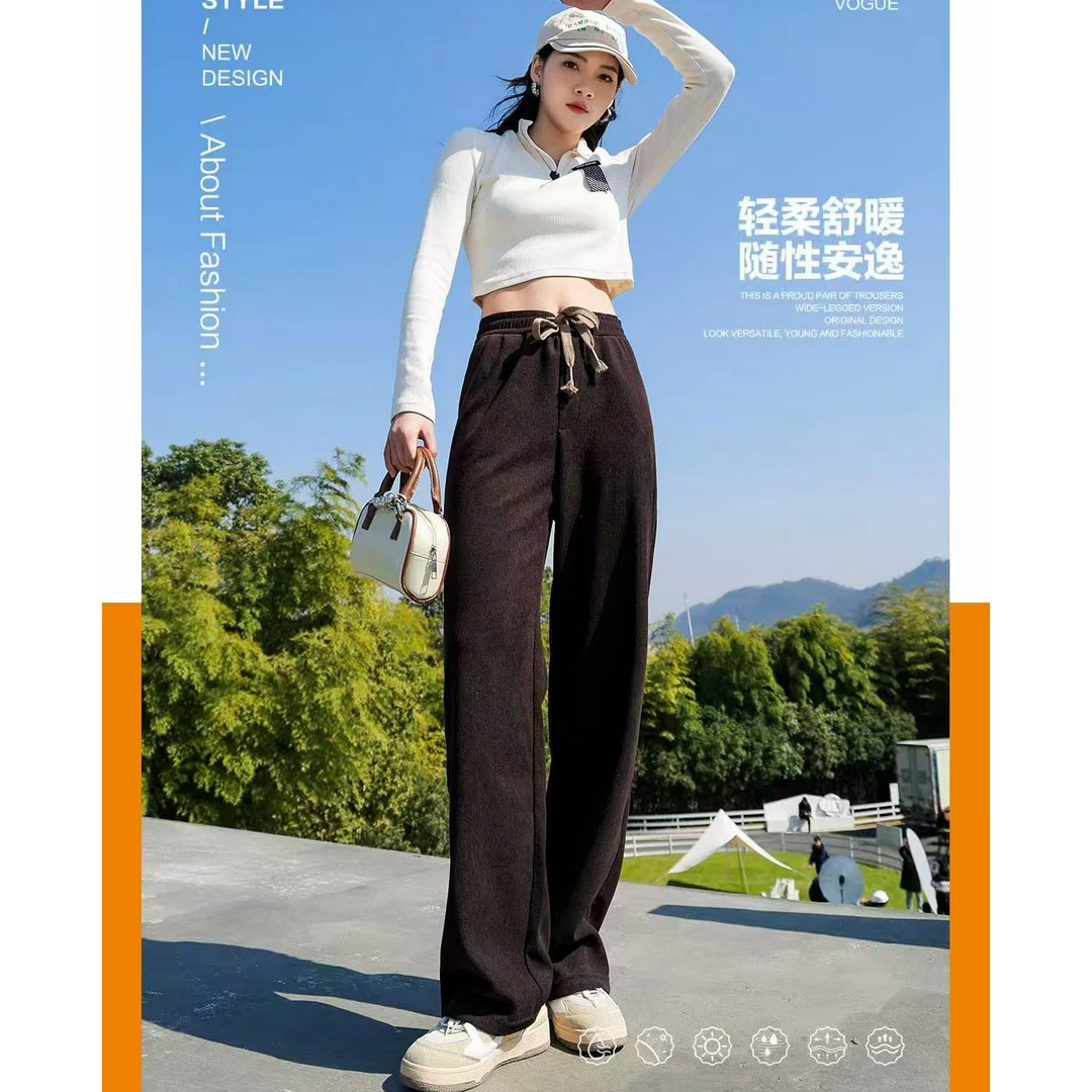 2025春季新款休闲条绒裤甩甩裤8001