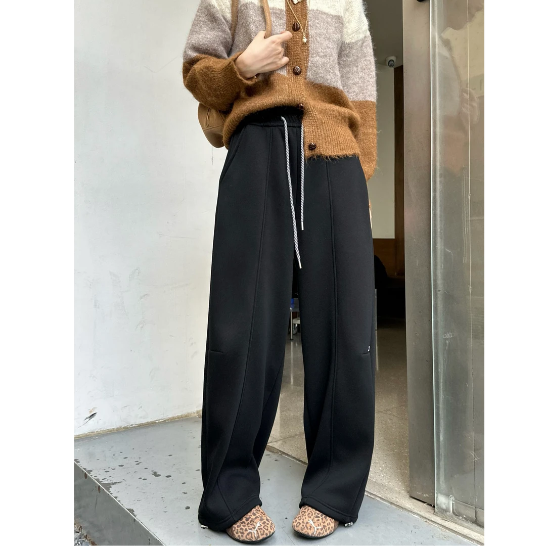 【粉丝专享】华棉加绒奥粒绒加厚两穿弯刀裤卫裤女士916