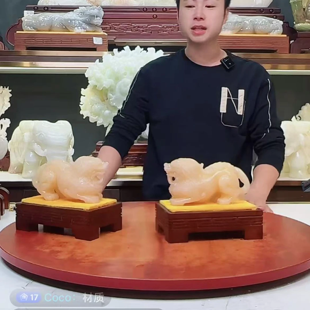 【瑞兽貔貅】高端天然玉石家居乔迁开业玄关客厅办公室装饰送礼摆件