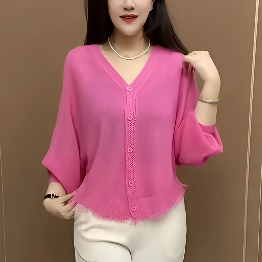 新款宽松休闲中老年妈妈装2025夏季薄款百搭减龄纽扣开衫空调衫女