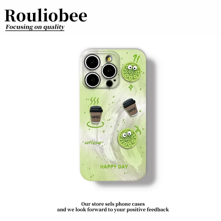 BANCA绿色煤球适用苹果16/15promax菲林手机壳华为vivo小米15oppo