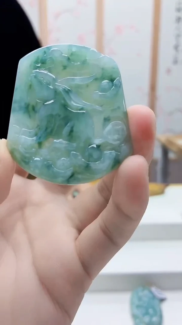 未镶嵌定制翡翠4829bb-毛货挂件75