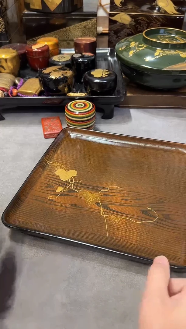 高肉金莳绘 干漆茶台（作家器）