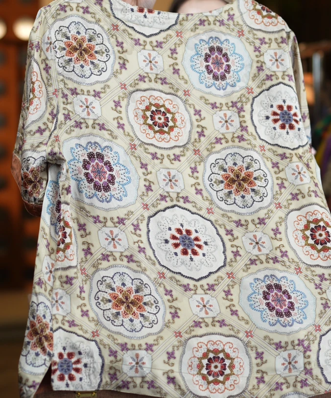 微风凉<<非遗美学>>透孔花萝圆领极简显瘦减龄凉感双面穿1150