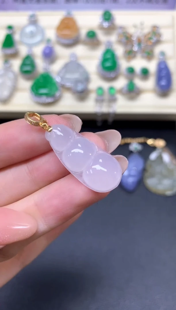 【闪购商品】翡翠吊坠(不含链)18K金镶嵌吊坠|1200+120