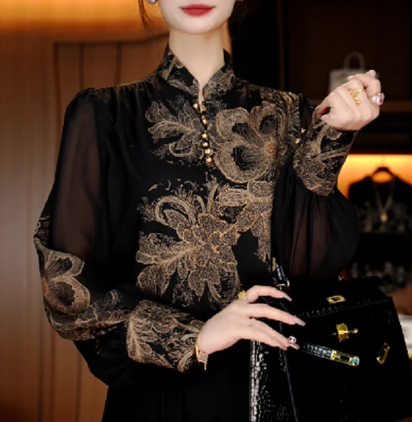 诺诗 新款洋气显瘦优雅轻奢气质百搭长袖高领小衫V24Q0515