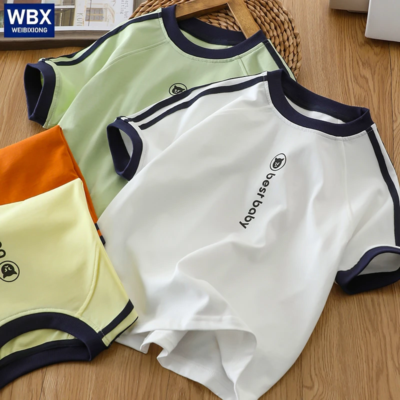 男童短袖t恤2025新款夏季儿童宽松男童半袖中大童上衣帅气时髦潮