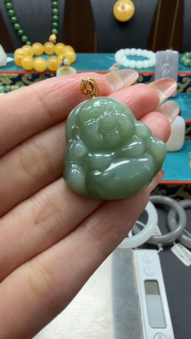 颈饰18K金镶嵌和田玉ge24