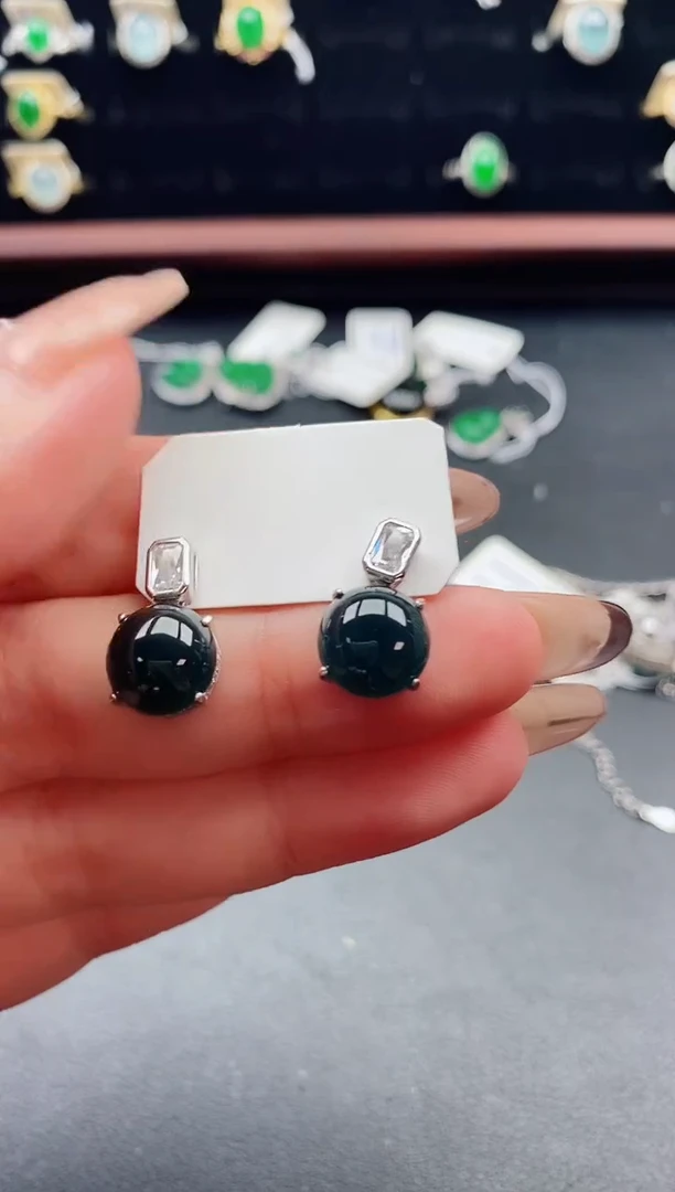 银S925镶嵌戒指翡翠1