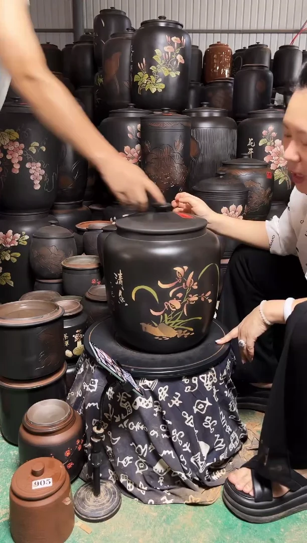罐完品小茶缸高35cm 彩填 483
