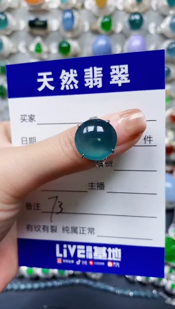 【闪购商品】翡翠戒指银S925镶嵌0073