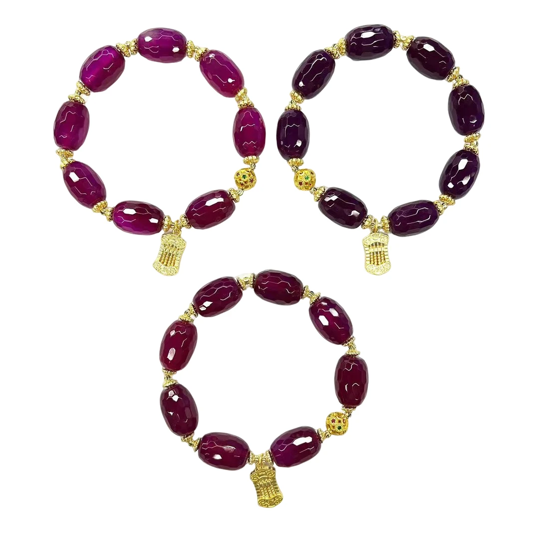 s987-国风气质火焰红幽灵玛瑙切面手串-多样性只发一件