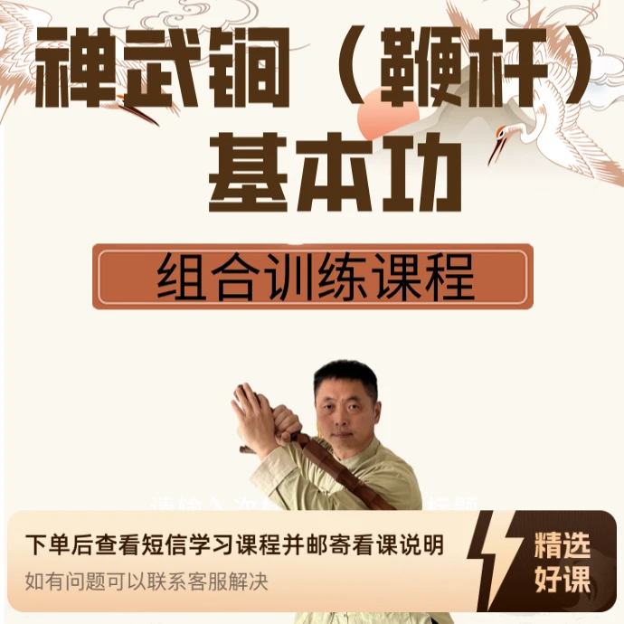 禅武锏（鞭杆）基本功 组合训练课程（留意短信解锁课程）