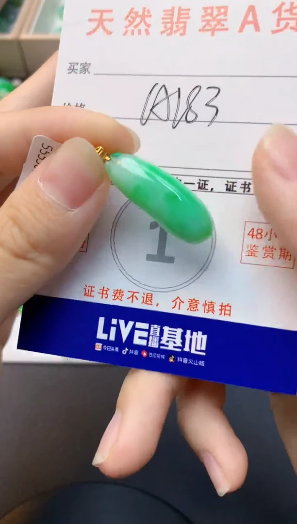 颈饰18K金镶嵌翡翠天然缅甸A货翡翠百元以上9元证书费自理