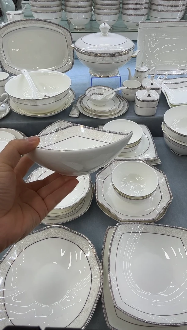 骨瓷玲珑6三角2个