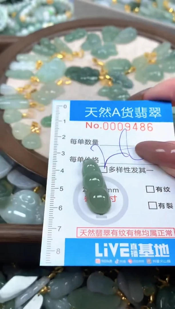 颈饰未镶嵌翡翠净货挂件-9486